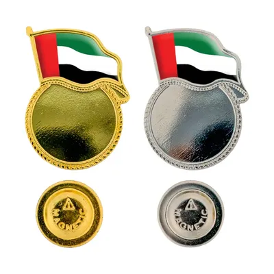 UAE Flag Design Badges with Magnet Attachment