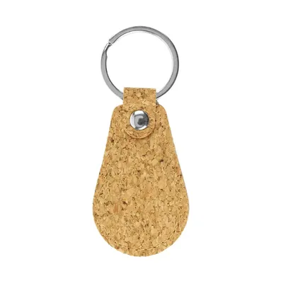 Cork PU Keychains with 32mm Metal Flat Key Ring