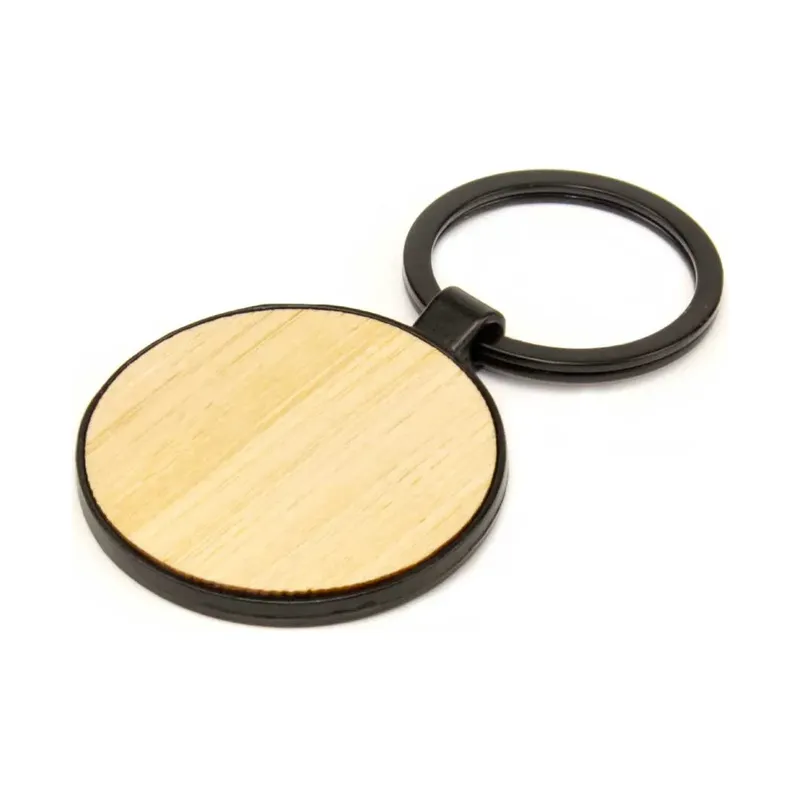 Metal Keychain with Bamboo