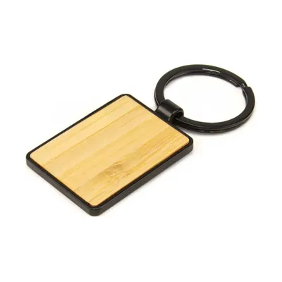 Metal Keychains with Bamboo