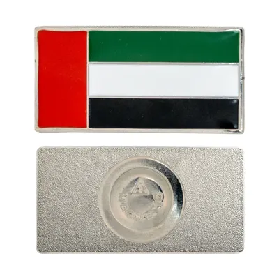 UAE Flag Metal Badges Rectangle with Magnet Attachment
