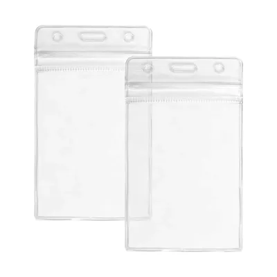 Vertical ID Card Holder with Resealable Zip