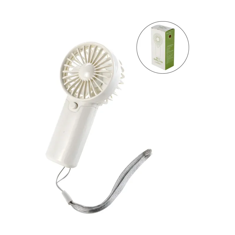 Portable Hand Fan with Lanyard Lace - White Color