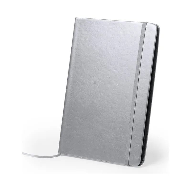 A5 PU notepad in metallic silver