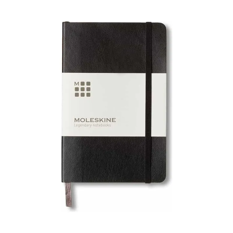 Moleskine pocket notebook, ruled hard cover