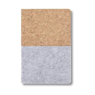 Recycled felt and cork notebook