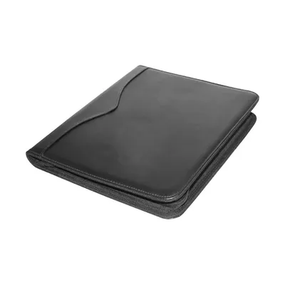 Leather Portfolio with Zipper and Calculator