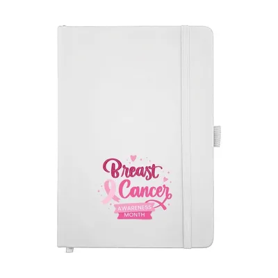 PU Notebook with Breast Cancer Awareness Logo