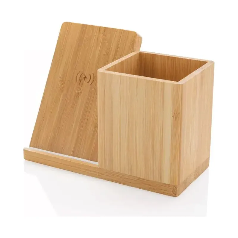 Bamboo Pen Holder with 10W Wireless Charger