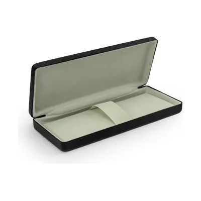 Black Pen Box in PU Leather with Soft Velvet Interior for Personalized Gifting