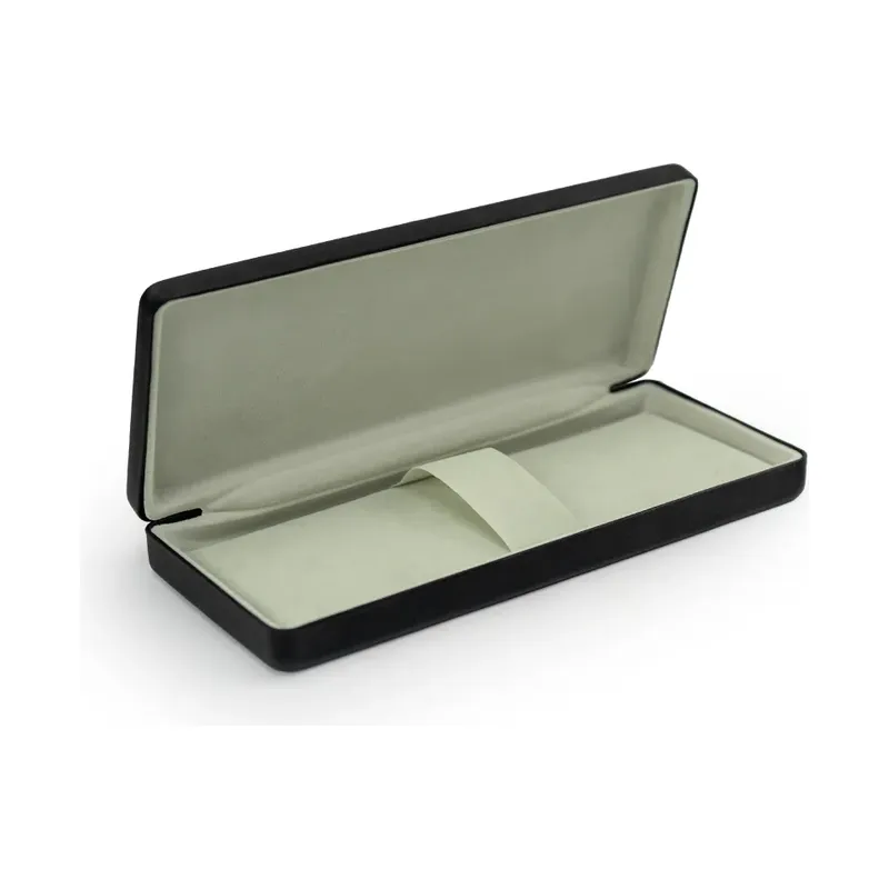 Black Pen Box in PU Leather with Soft Velvet Interior for Personalized Gifting