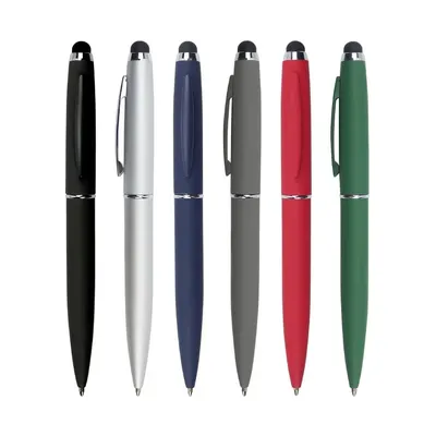 Stylus Metal Pens Rubberized & Twist-action