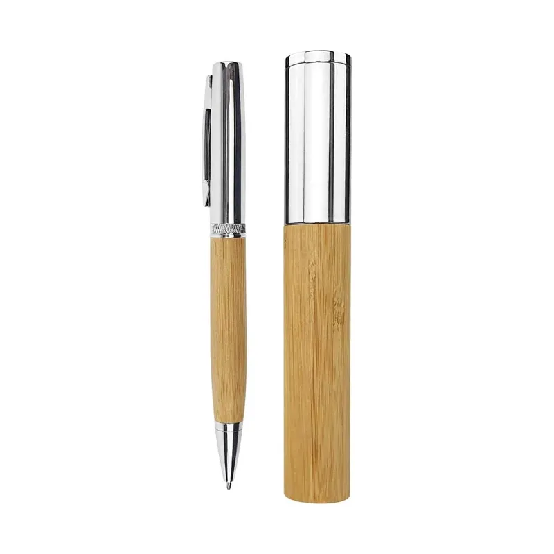 Metal and Bamboo Pens with Tube Box