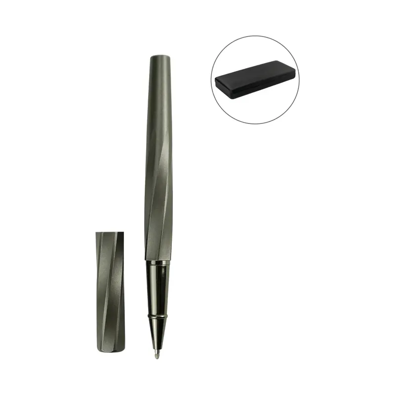 Rollerball Pens Swirl Design in Gunmetal Finish with PU Leather Box