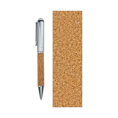 Metal Pen with Cork Barrel and Box