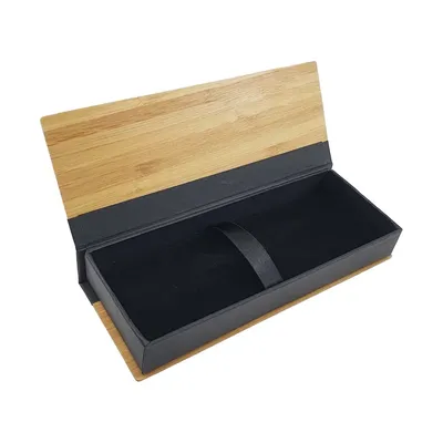 Bamboo Pen Box with Velvet Interior