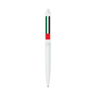 UAE Flag Pens White Color, Push Button and Wide Clip