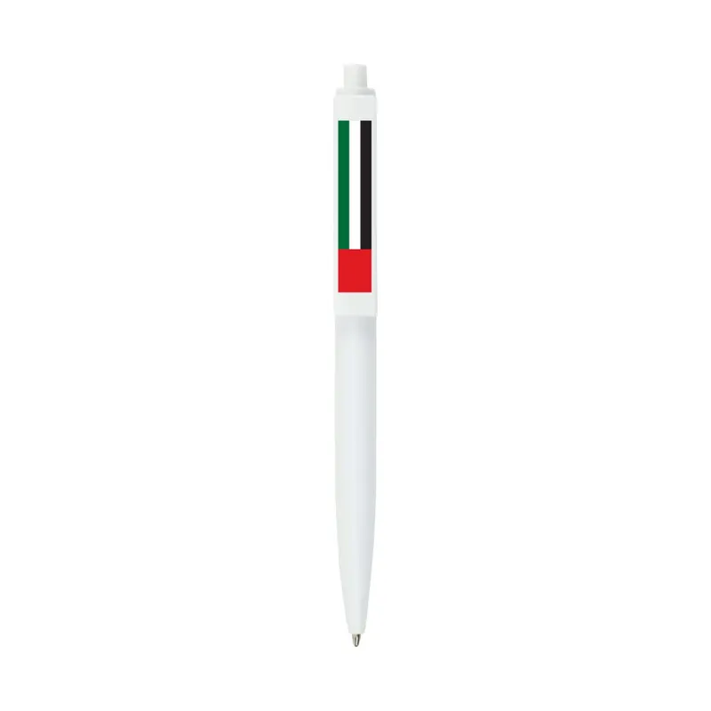 UAE Flag Pens White Color, Push Button and Wide Clip
