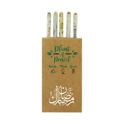 Plantable A Pencils Set Seeds Tomato Coriander Chili Mustard Fenugreek Ramadan Gifts