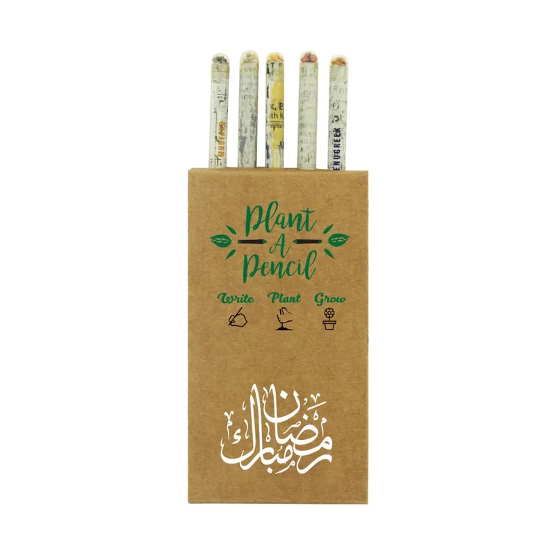 Plantable A Pencils Set Seeds Tomato Coriander Chili Mustard Fenugreek Ramadan Gifts