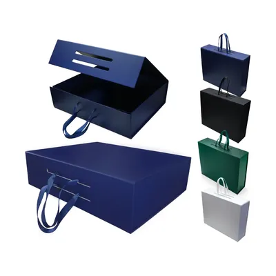 Foldable Gift Box with Magnetic Closure & Ribbon Handle