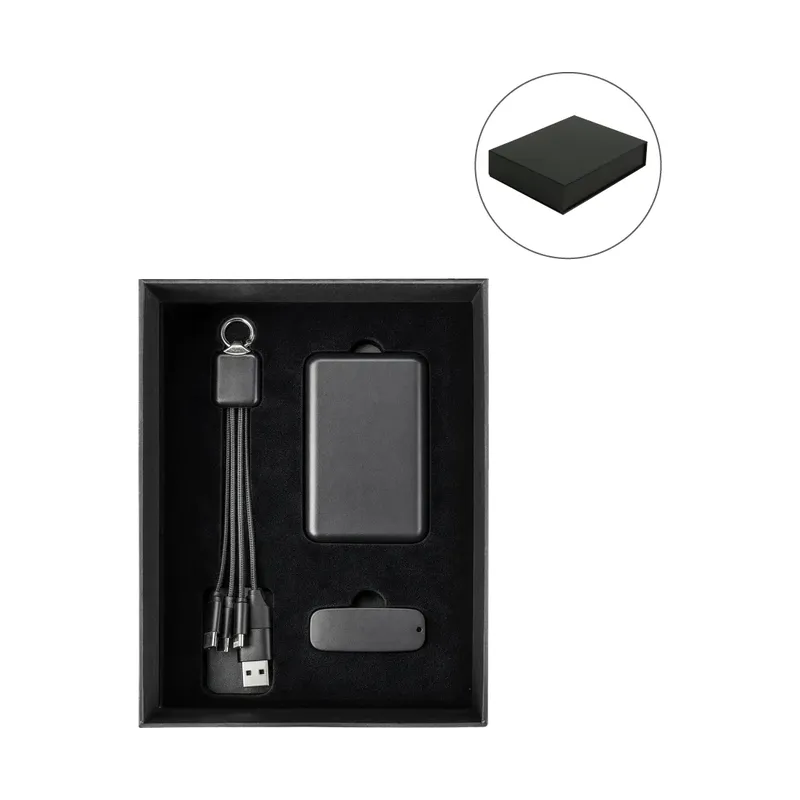 Premium Corporate Tech Gifts in Black Magnetic Closure Gift Box