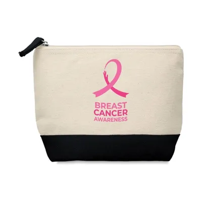 Zipper Pouch with Breast Cancer Awareness Logo