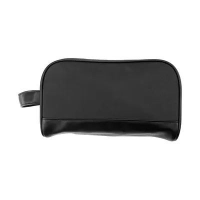 Twill Fabric Utility Pouch with PU Handle, 2 Main Zipper Compartments