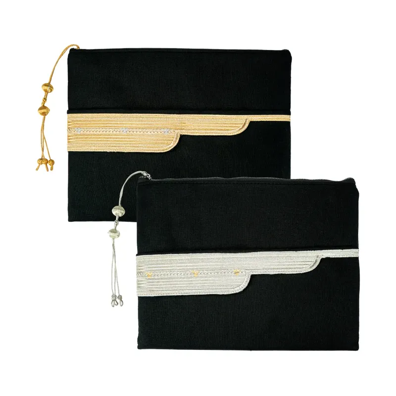 Laptop Sleeve Zipper Pouch with Tassel, Arabic Bisht Design Embroidery