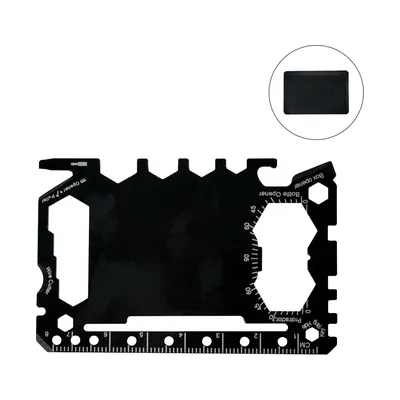Multi-functional Tool Card in Stainless Steel with PU Leather Pouch