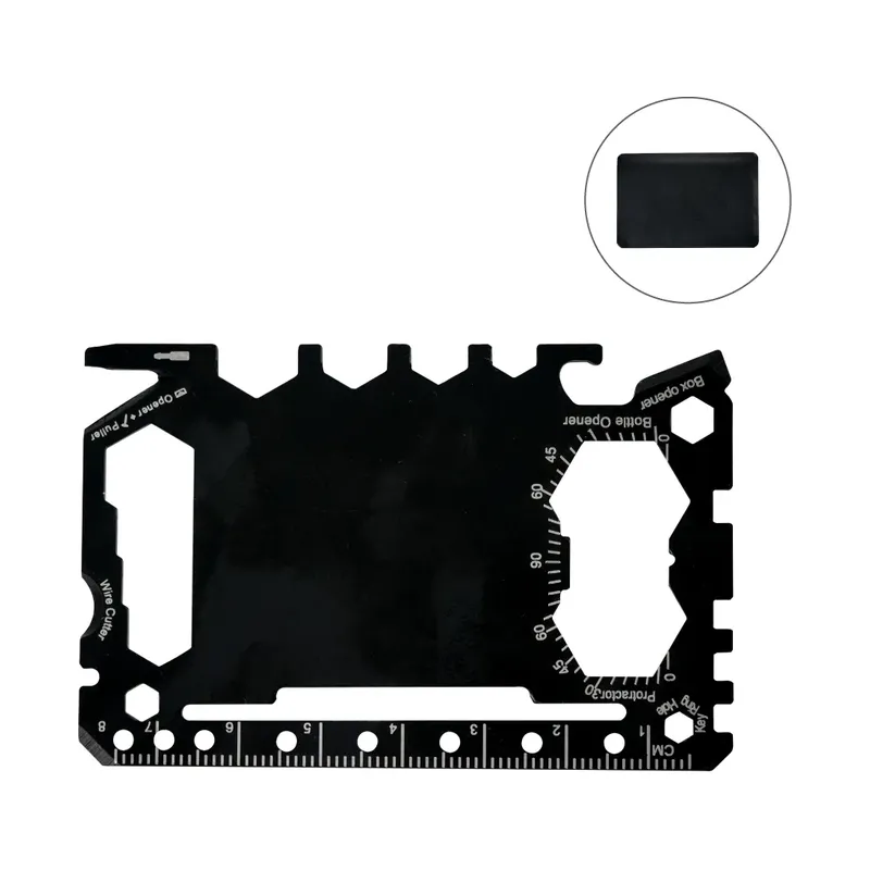 Multi-functional Tool Card in Stainless Steel with PU Leather Pouch