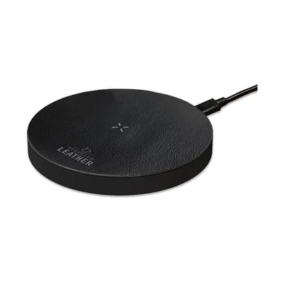 Recycled leather 15 W wireless charging pad