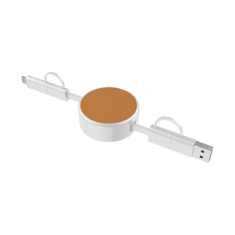 Recycled retractable charging cable, 6 in 1