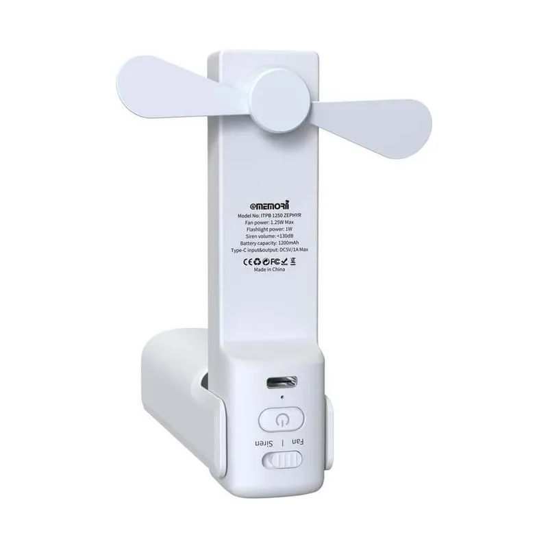 4 in 1 fan powerbank with alarm and torch