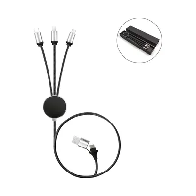 3-in-1 Multi-Charging long cable 105cm with Light Up Logo