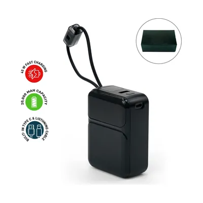 Powerbank 20K mAh with Built-in Type C, Lightning Cables, 45W Fast Charging