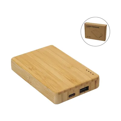 Bamboo Powerbank 5000 mAh Type C Input and Output