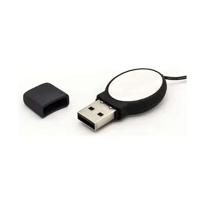 Oval Black Rubberized USB