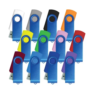 Matt Blue Swivel USB Flash Drives