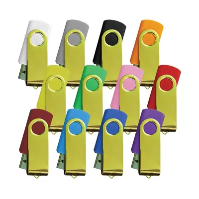 Shiny Gold Swivel USB Flash Drives