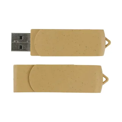 Wheat Straw Swivel USB Flash Drives, 4GB to 32GB
