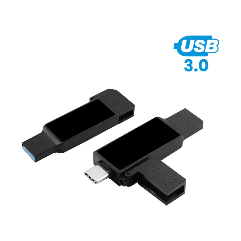 Black OTG USB with LED Logo 32GB V. 3.0 Type C