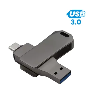 Swivel OTG USB in Gun Metal 64GB V. 3.0 Type C