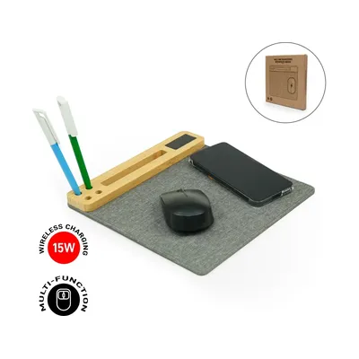 Multi-Function Mousepad, 15W Fast Wireless Charger & LED Logo