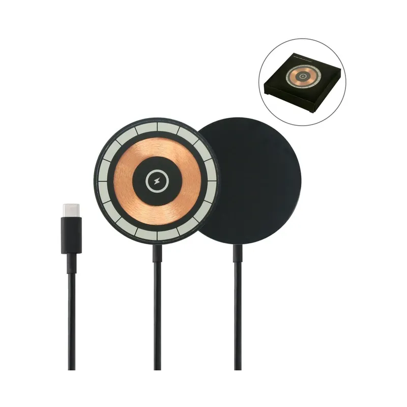 Round Magnetic 15W Fast Wireless Charger Type C