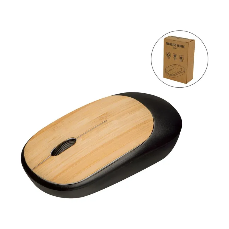 Bamboo Wireless Mouse in Black Color