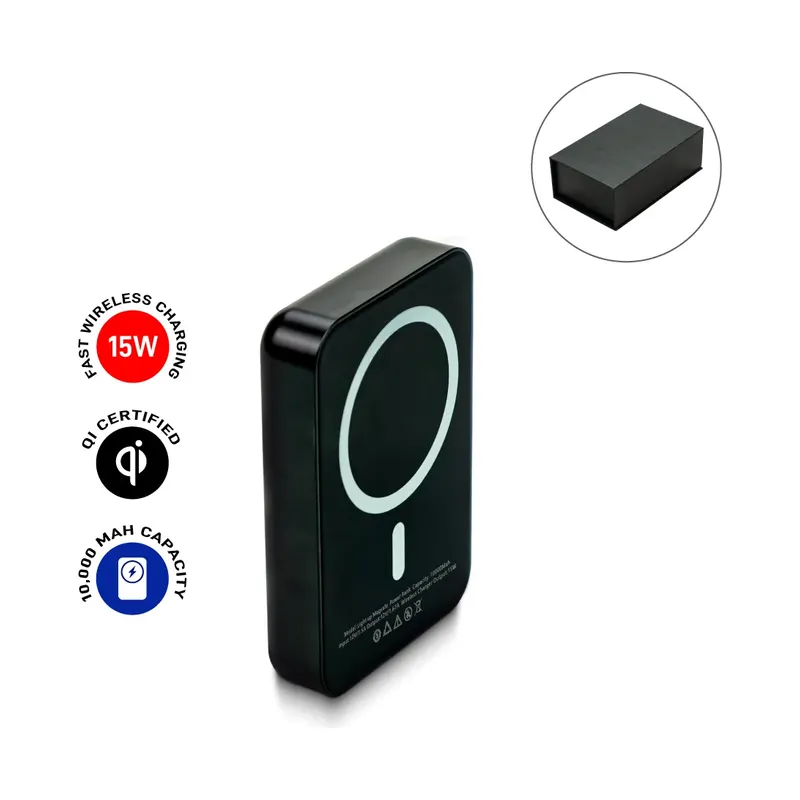 MagSafe Wireless Powerbank, Light-Up Logo, 15W Fast Charging, 10K mAh
