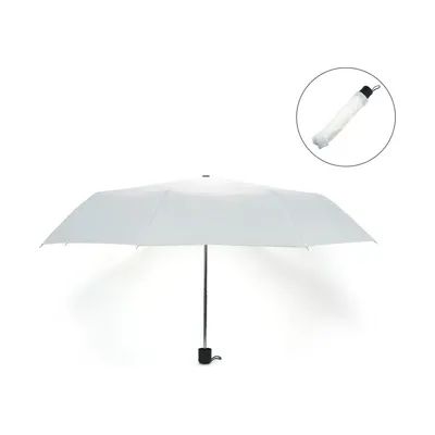 Bi-Fold Umbrella in White Color with Velcro Closure and Pouch
