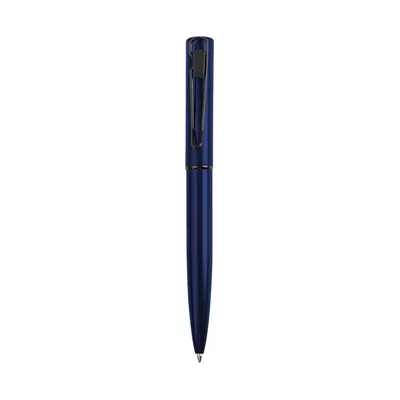 Short metal pen in royal blue or black