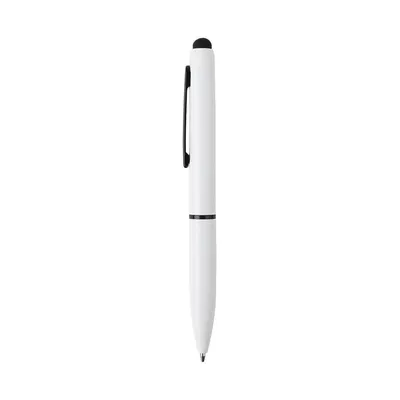 Metal ballpoint pen with a stylus tip